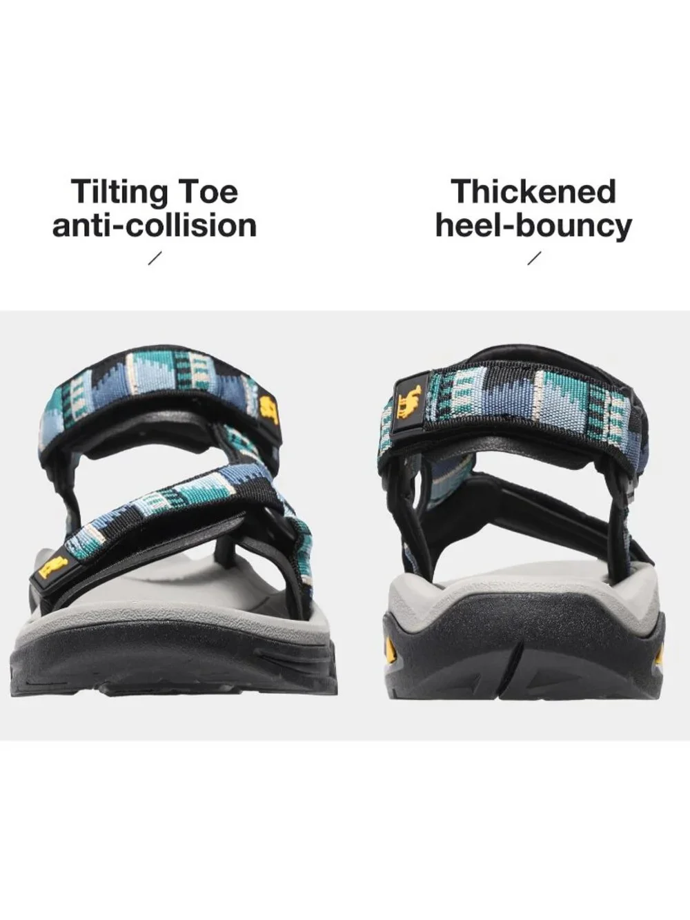 Men's Green Arch Support Open Toe Outdoor Waterproof Hiking Sport Sandal Shoes